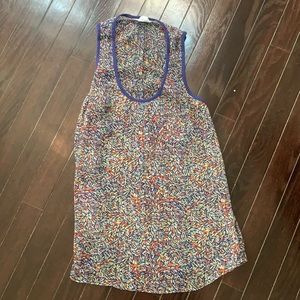 BCBGeneration colorful sleeveless sheer purple top